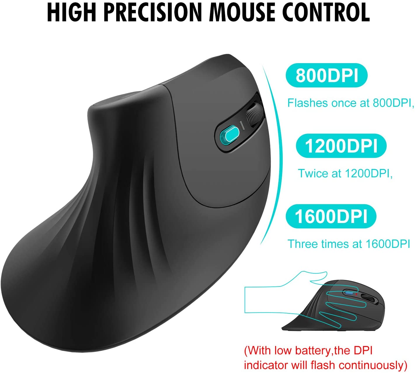 Wireless Vertical Mouse - HAVIT HV-MS55GT - Ergonomic - Optical