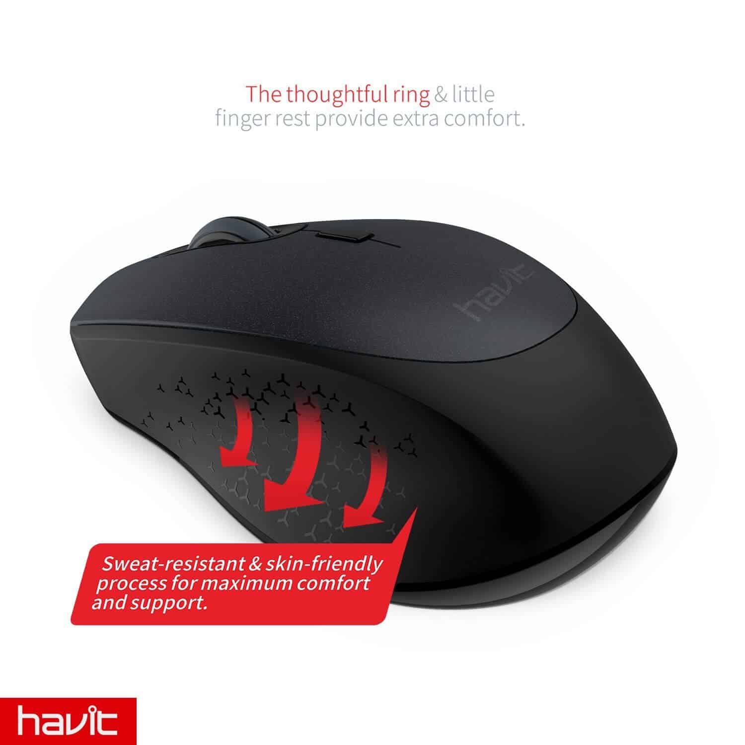 HV-MS56GT Long Range Wireless Mouse with 49 Ft (15 Meters) of Range
