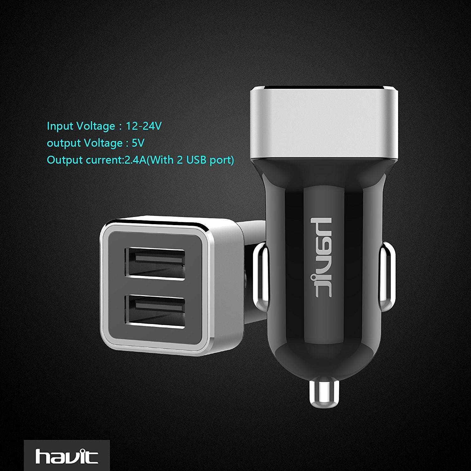 HAVIT HV-UC264 2.4A Dual Port USB Car Charger