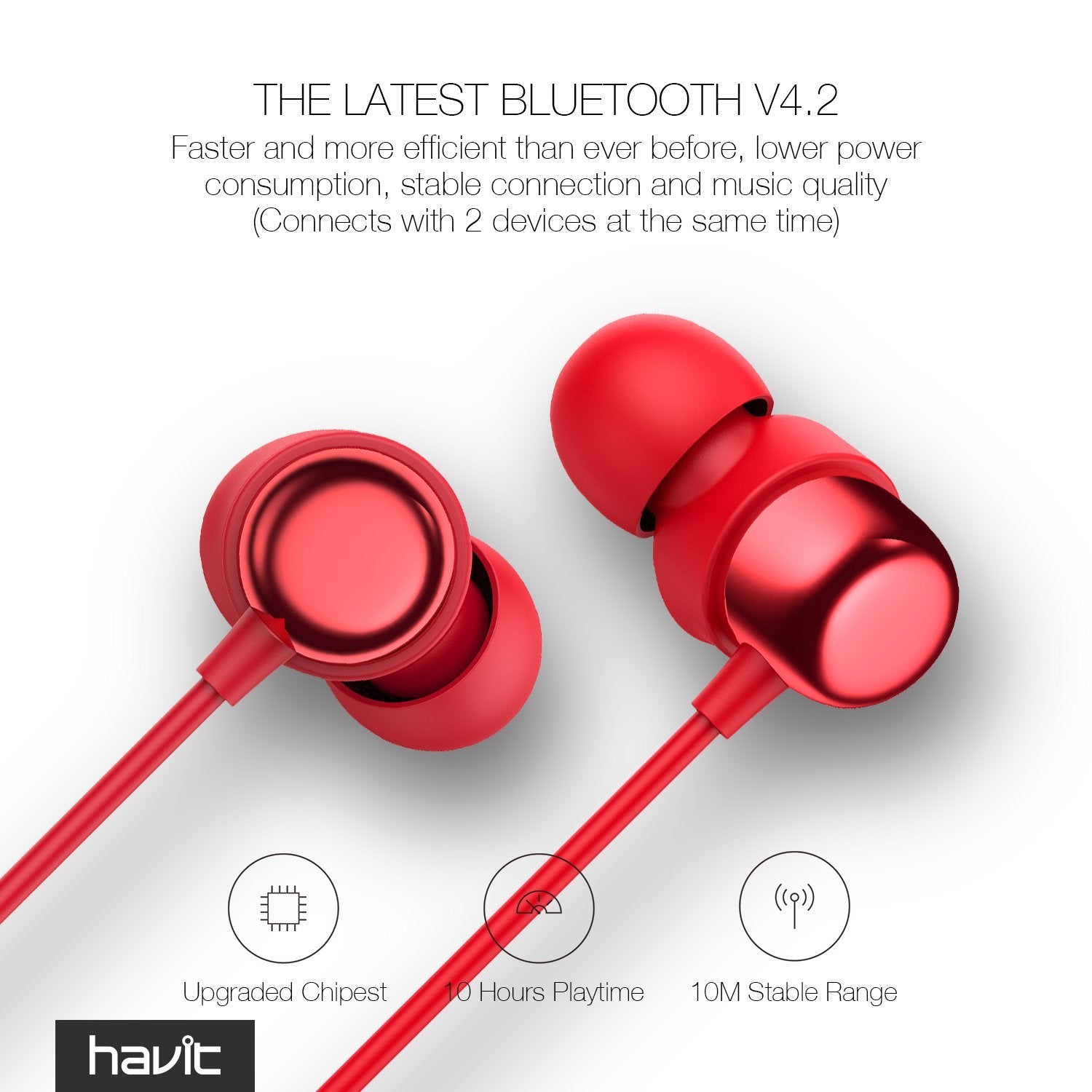 HAVIT I39 Bluetooth Earbuds for Running with IPX5 & Bluetooth 4.2 (2021 Version)