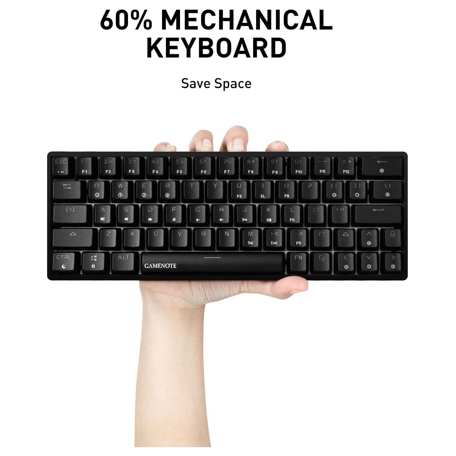 HAVIT KB500L 60 % mechanische Tastatur mit Hot-Swap-fähigem braunem Schalter, RGB kompakt, wasserdicht und programmierbar