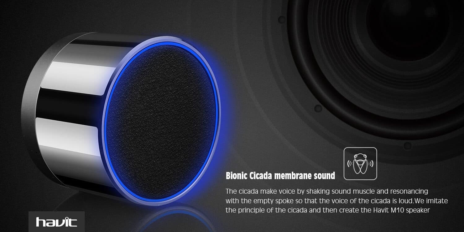 HAVIT M10 Mini Bluetooth Speaker with Cicada Membrane Technology