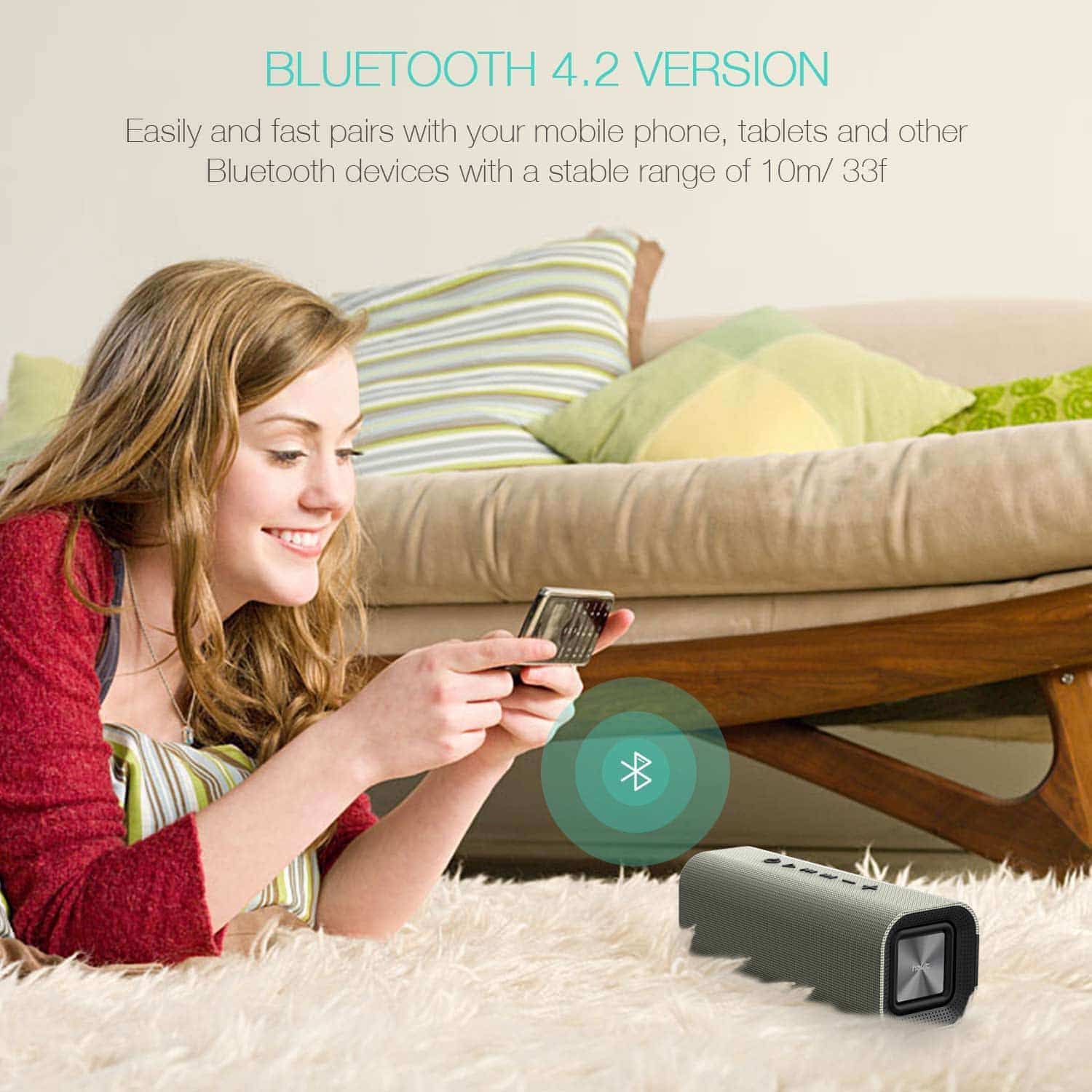 M16 Dekorative Bluetooth-Lautsprecher mit gewebter Stoff-Mesh-Oberfläche und 10 W Leistung