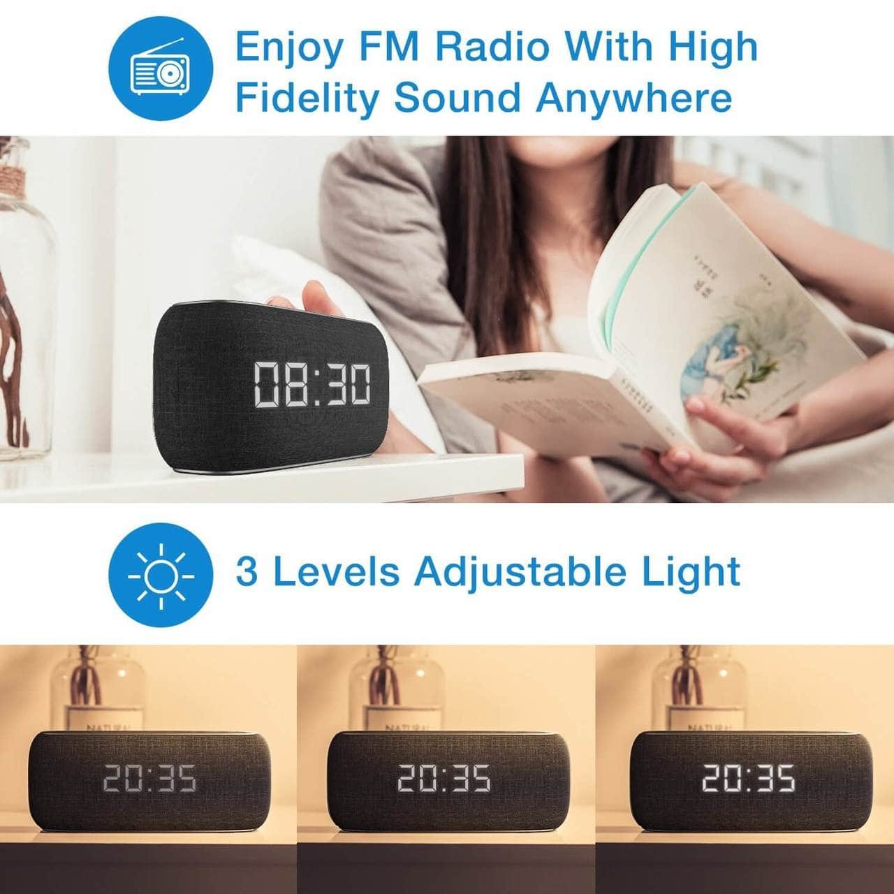 ラジオと時計付きのHAVIT M29 Bluetoothスピーカー