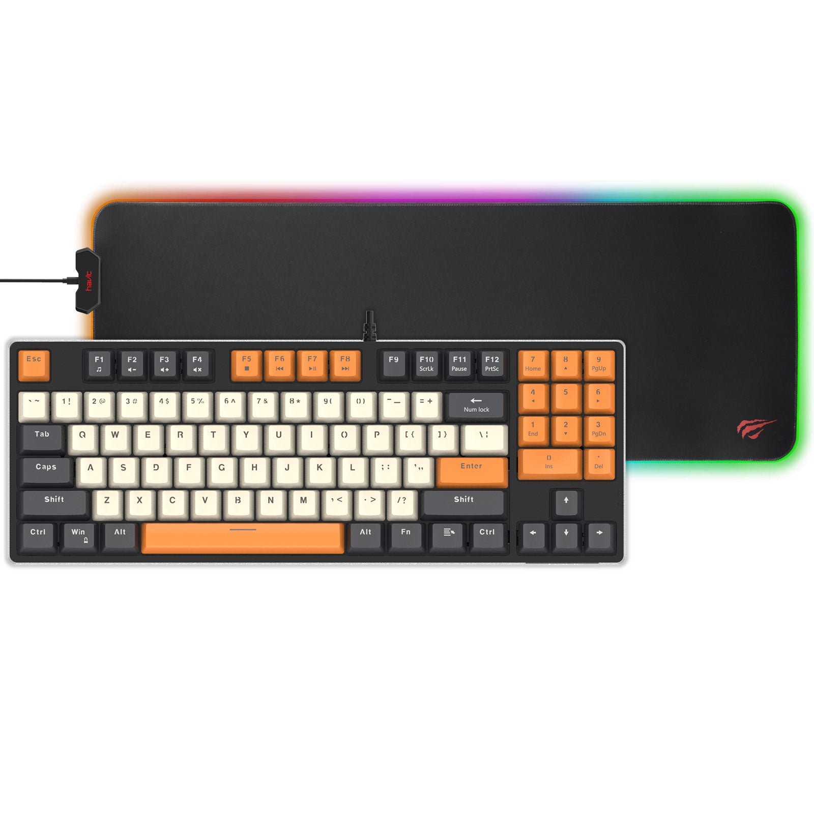HAVIT KB487L Mechanical Keyboard Gaming Kit with Mouse + Mouse Pad +He