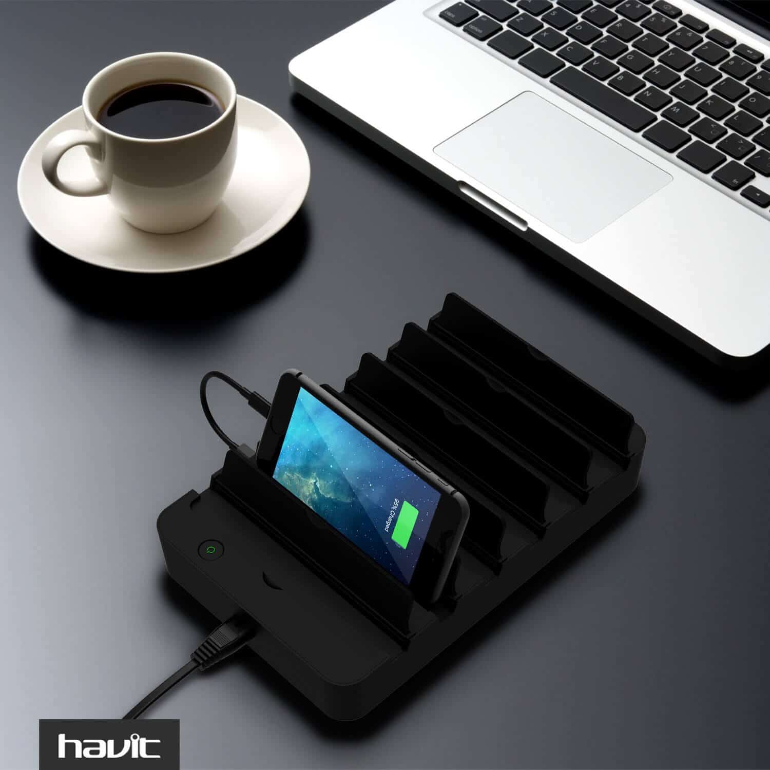 HAVIT YA60WS-6U Multi Device Charging Station for Phone & Tablet, 6 Ports, 5V, 10A, 60W